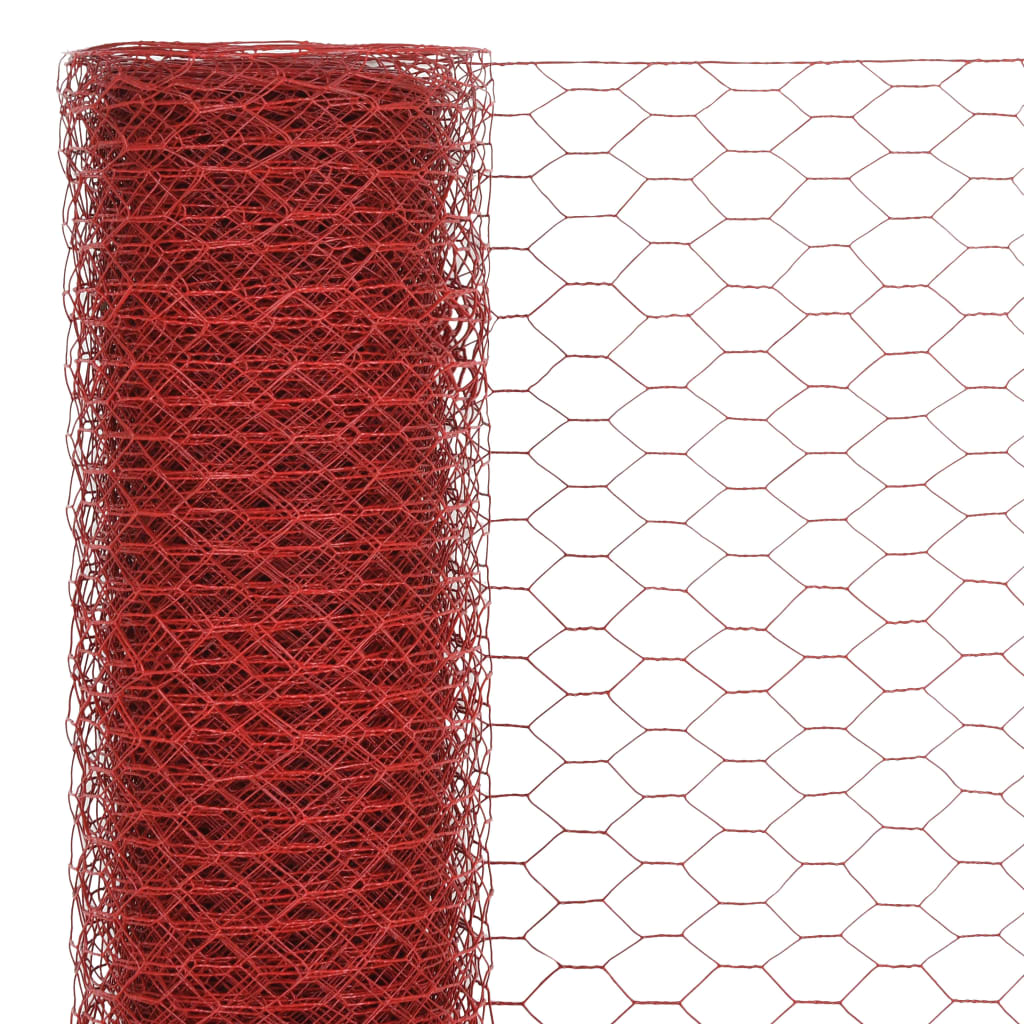  Drahtzaun Stahl mit PVC-Beschichtung 25x0,75 m Rot