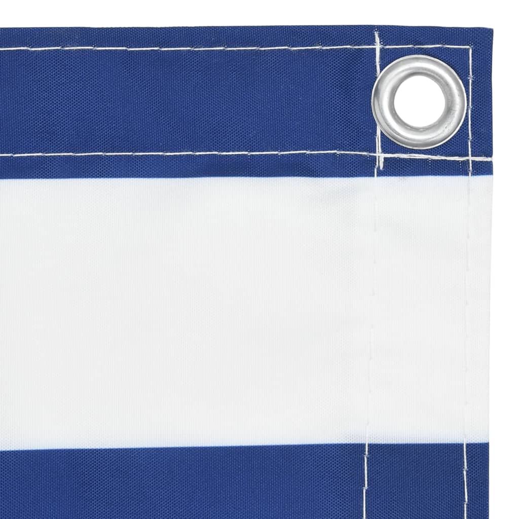  Balkon-Sichtschutz Weiß und Blau 120x600 cm Oxford-Gewebe