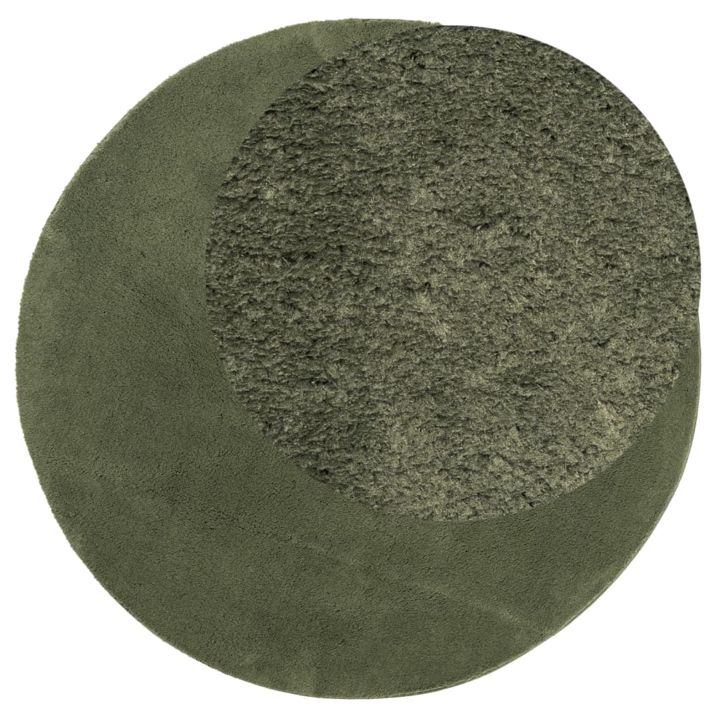  Teppich HUARTE Kurzflor Weich und Waschbar Waldgrün Ø 80 cm