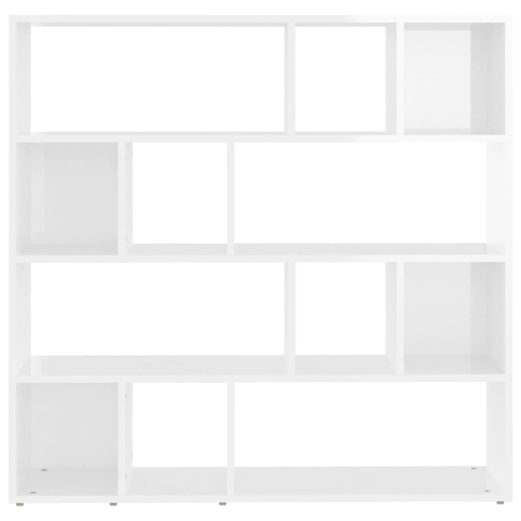  Bücherregal/Raumteiler Hochglanz-Weiß 105x24x102 cm