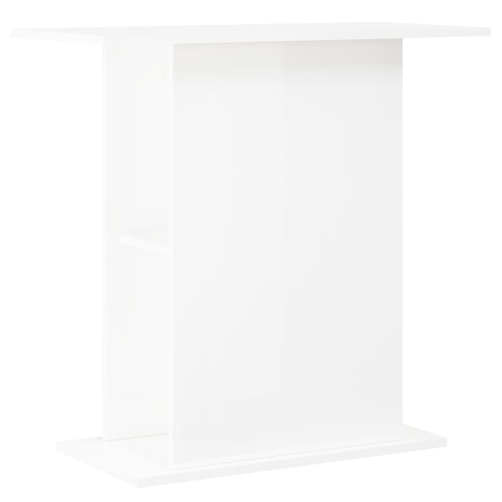  Aquariumständer Hochglanz-Weiß 75x36x72,5 cm Holzwerkstoff