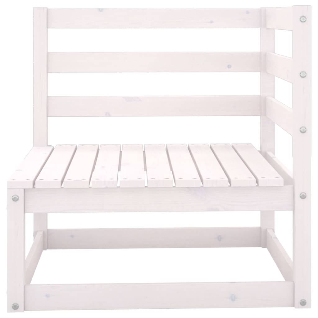  Outdoor-Sofa 4-Sitzer Weiß Massivholz Kiefer