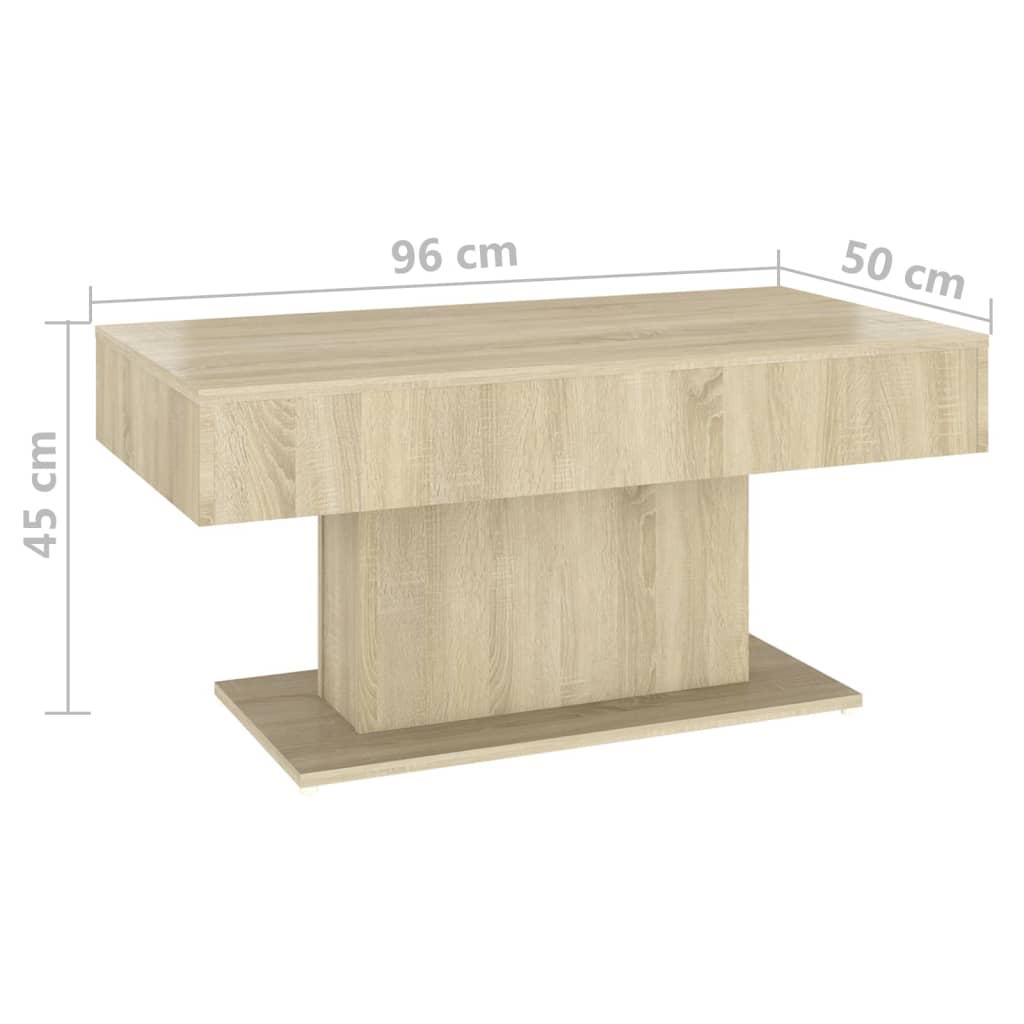  Couchtisch Sonoma-Eiche 96x50x45 cm Holzwerkstoff