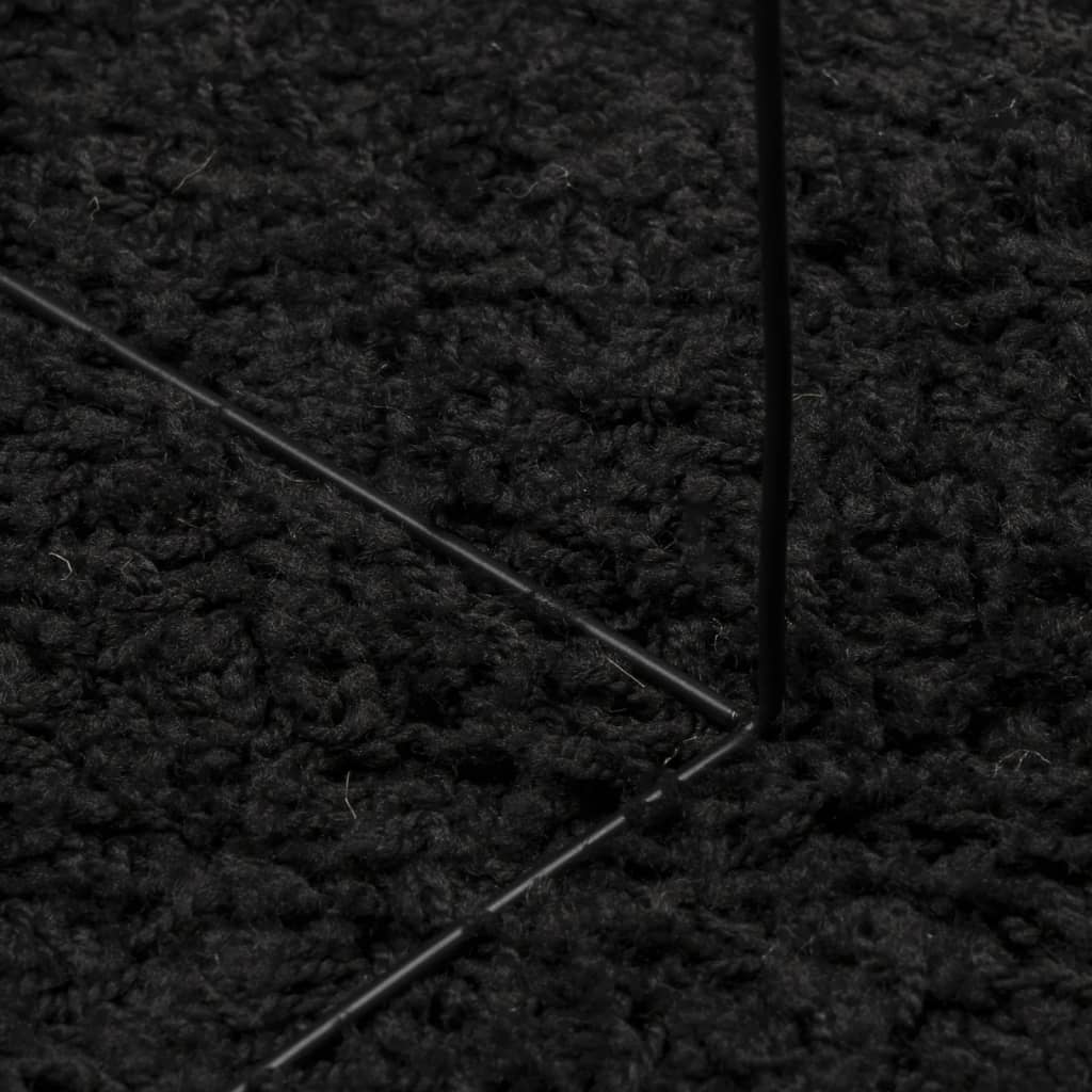  Shaggy-Teppich PAMPLONA Hochflor Modern Schwarz 140x200 cm