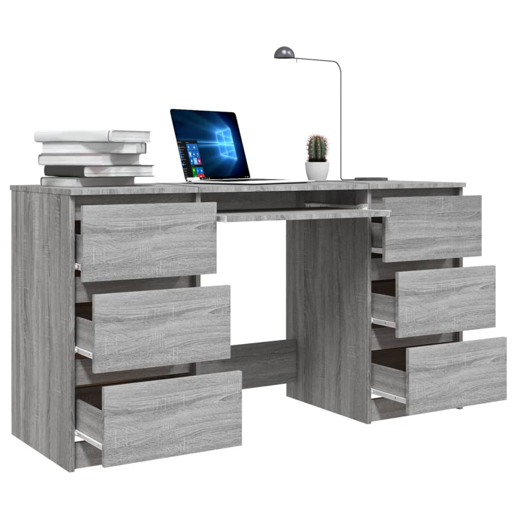 Schreibtisch Grau Sonoma 140x50x77 cm Holzwerkstoff