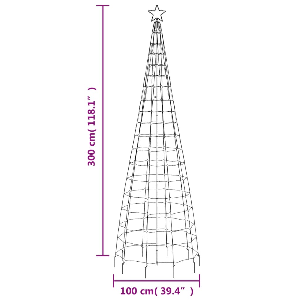  LED-Weihnachtsbaum mit Erdspießen 570 LEDs Warmweiß 300 cm