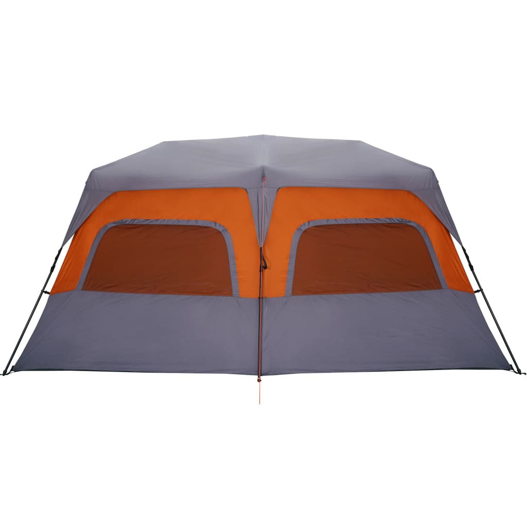  Campingzelt 10 Personen Grau und Orange Wasserfest