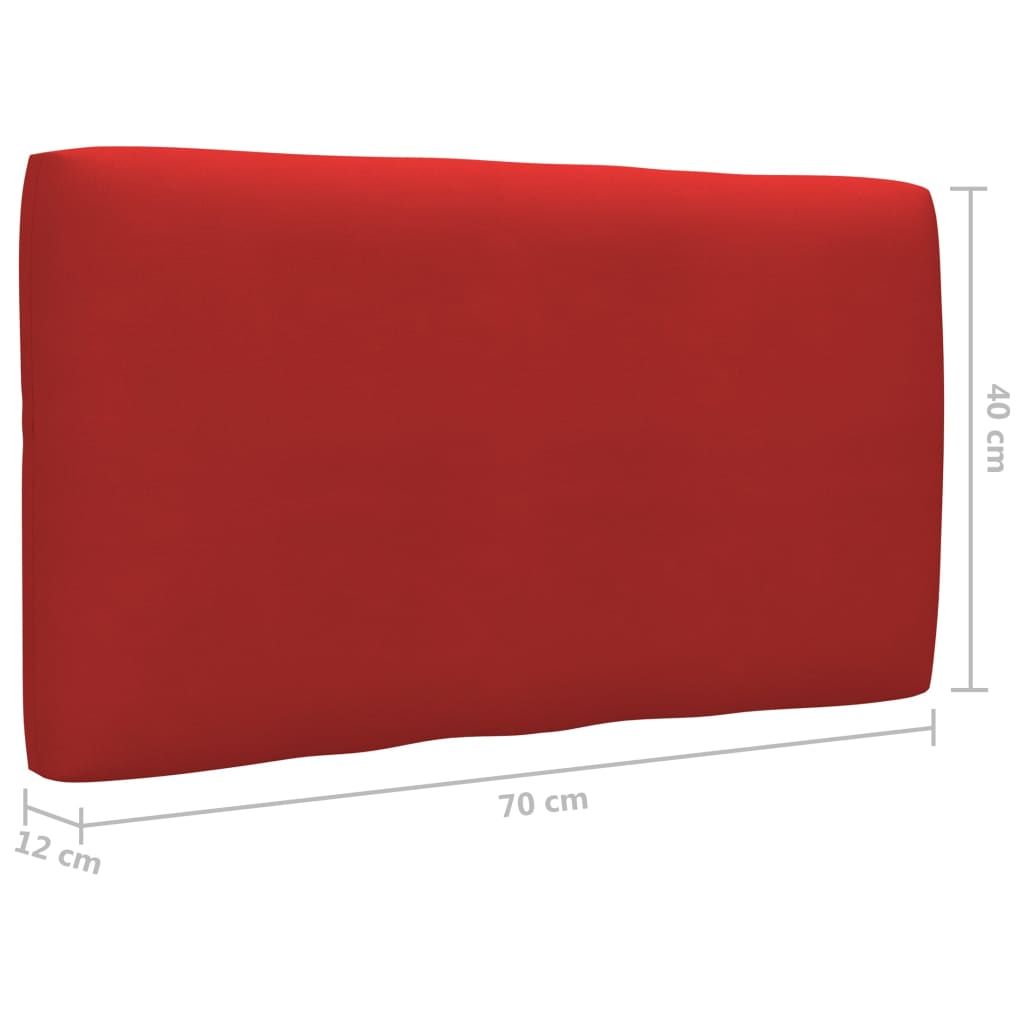  Palettenkissen Rot 70x40x12 cm Stoff
