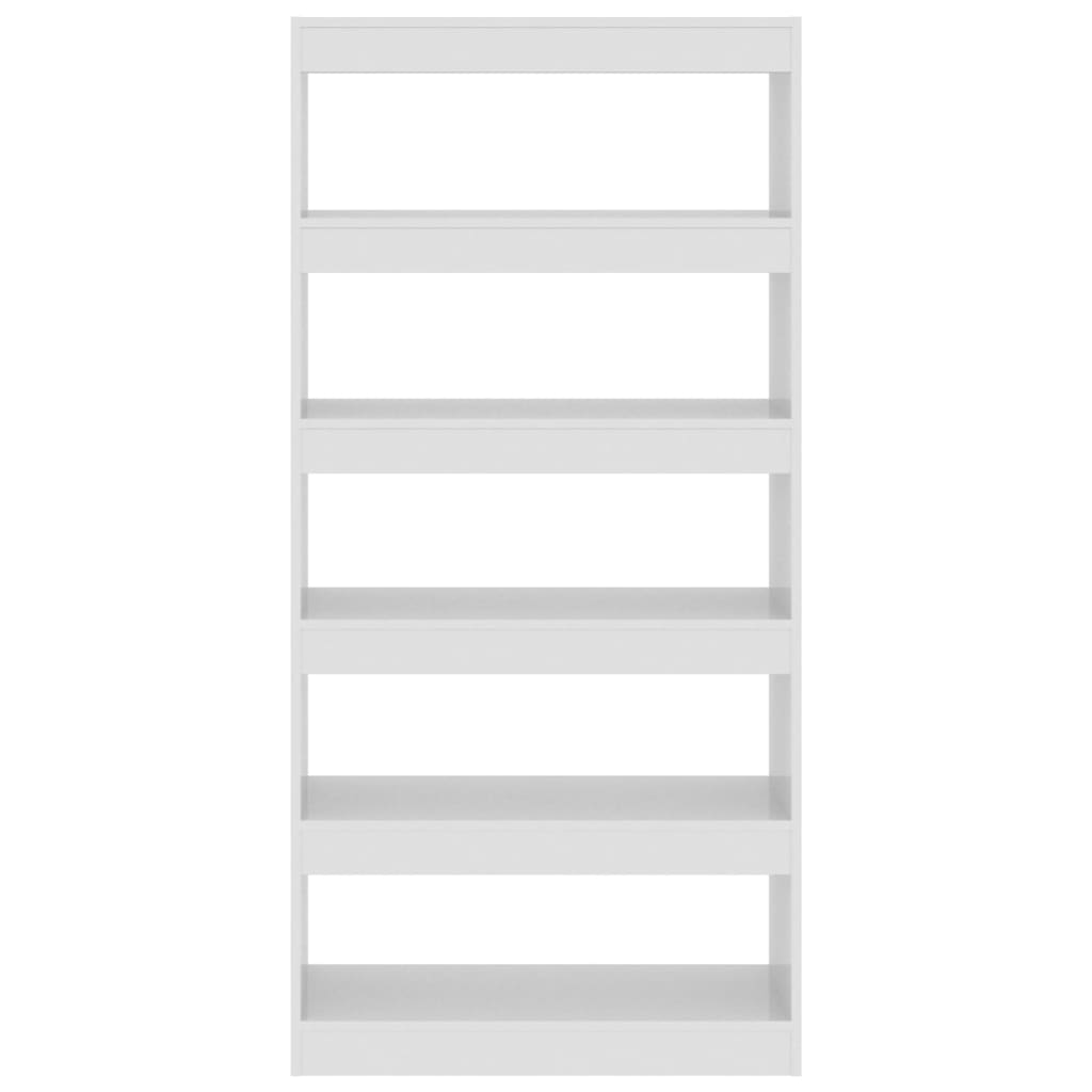  Bücherregal/Raumteiler Hochglanz-Weiß 80x30x166cm Holzwerkstoff