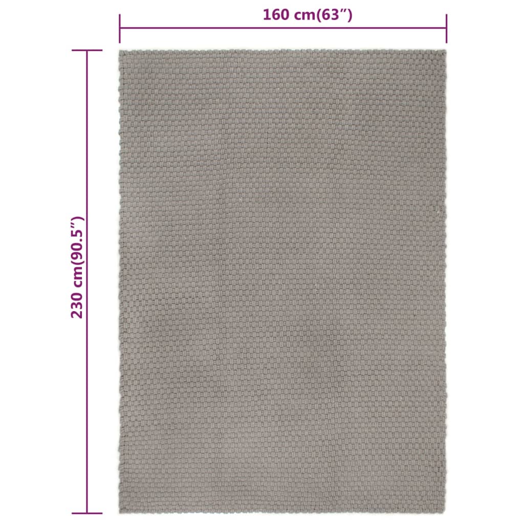  Teppich Rechteckig Grau 160x230 cm Baumwolle