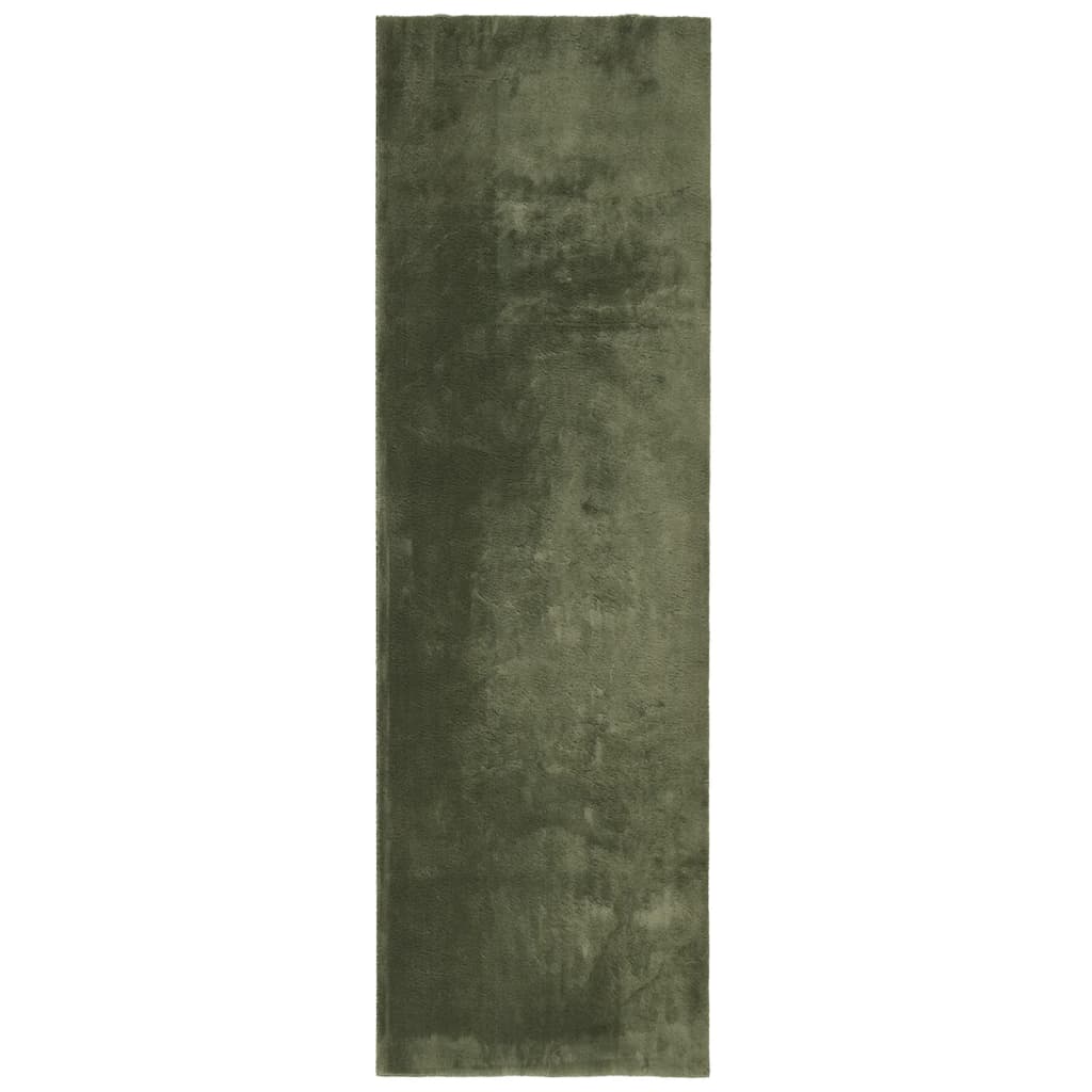  Teppich HUARTE Kurzflor Weich und Waschbar Waldgrün 80x250 cm