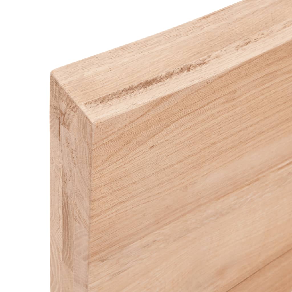  Tischplatte Hellbraun 220x40x(2-6)cm Massivholz Eiche Behandelt