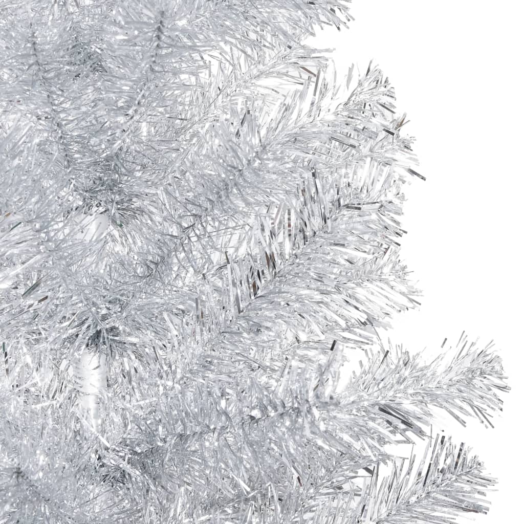  Künstlicher Weihnachtsbaum Beleuchtung & Kugeln Silber 240 cm