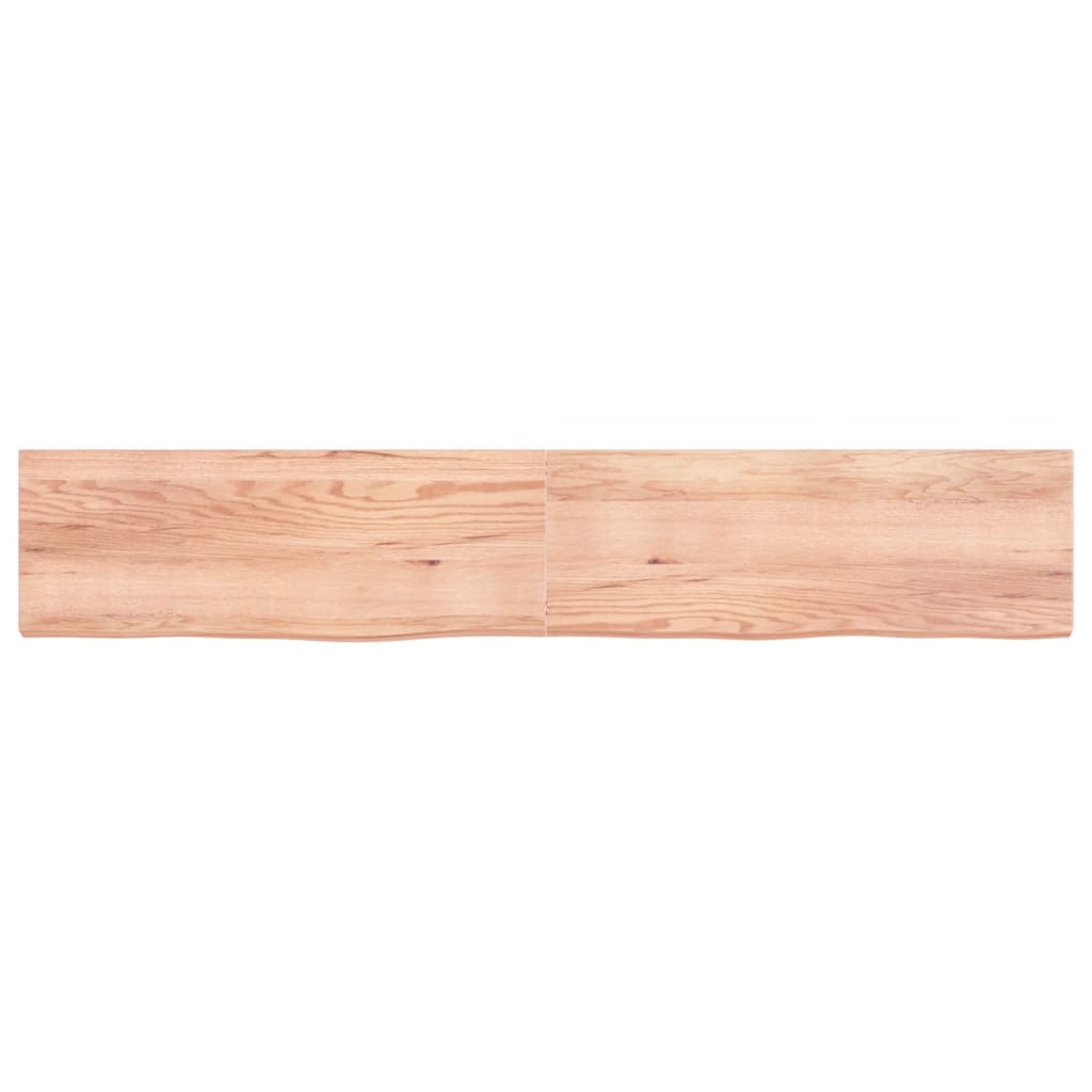  Tischplatte Hellbraun 220x40x(2-6)cm Massivholz Eiche Behandelt