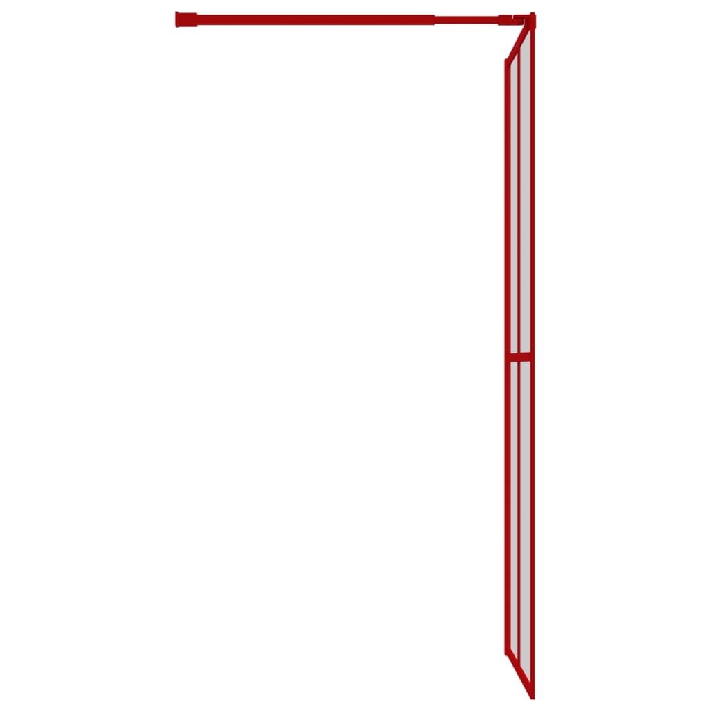 Duschwand für Begehbare Dusche mit ESG Klarglas Rot 100x195 cm