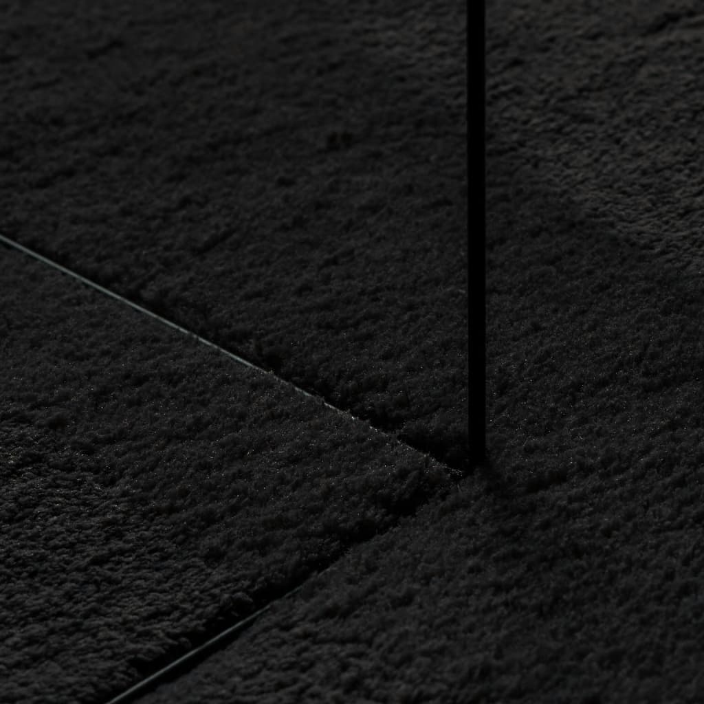  Teppich HUARTE Kurzflor Weich und Waschbar Schwarz Ø 80 cm