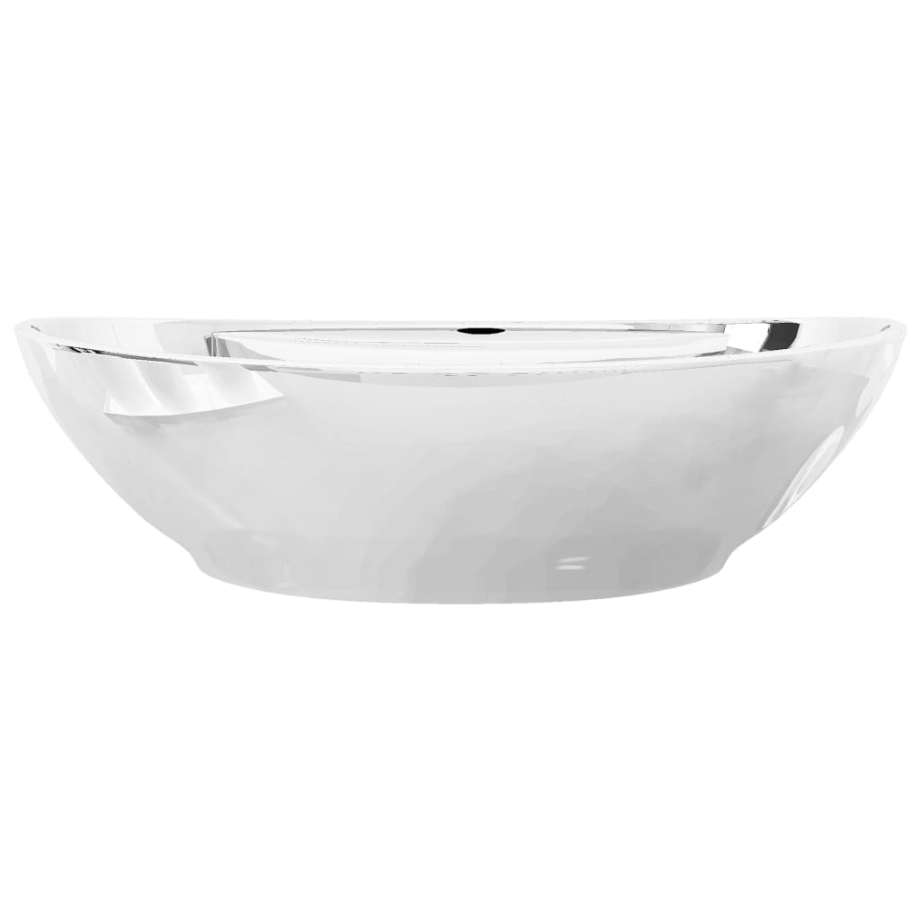  Waschbecken mit Überlauf 58,5 x 39 x 21 cm Keramik Silbern