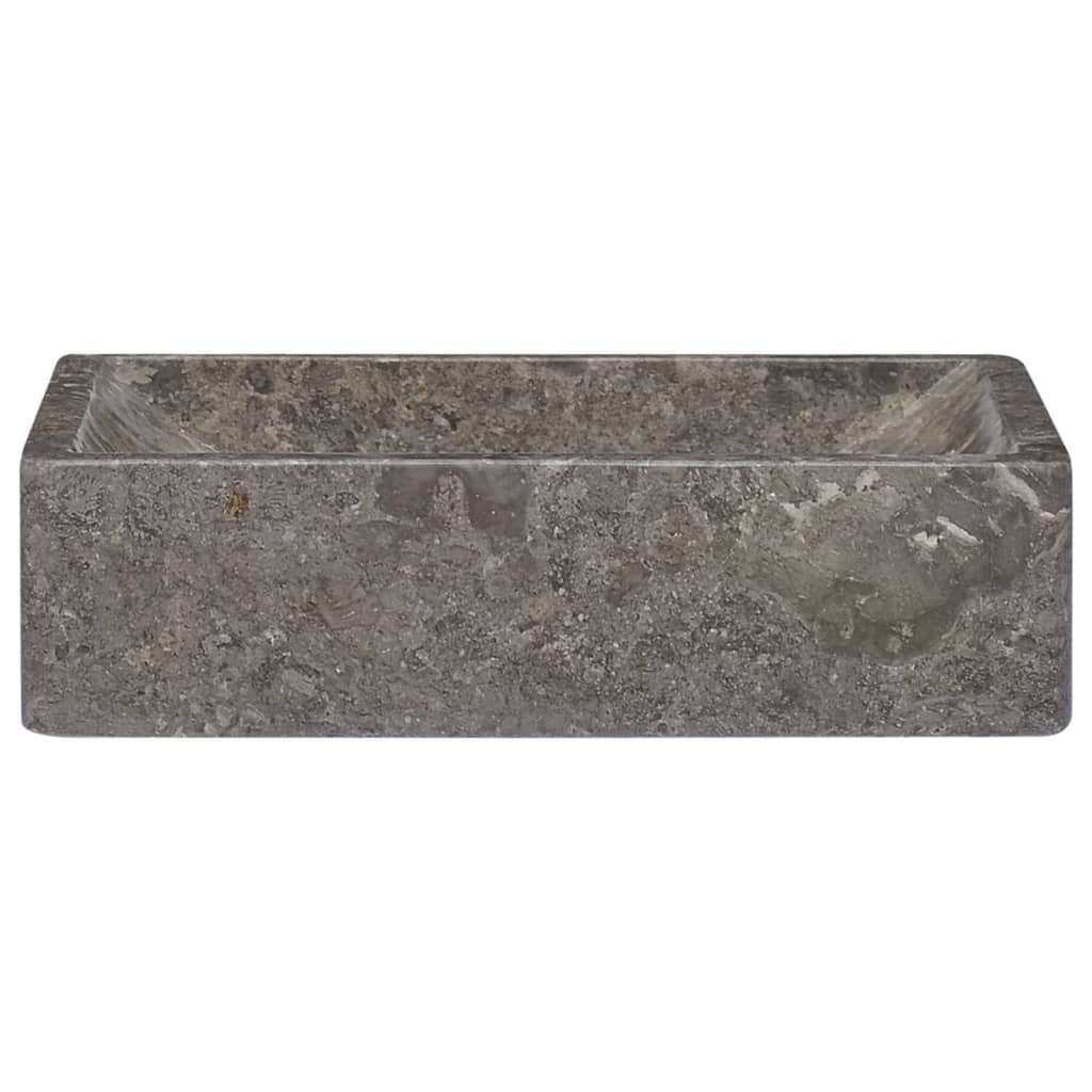  Waschbecken 45x30x12 cm Marmor Hochglanz-Grau 