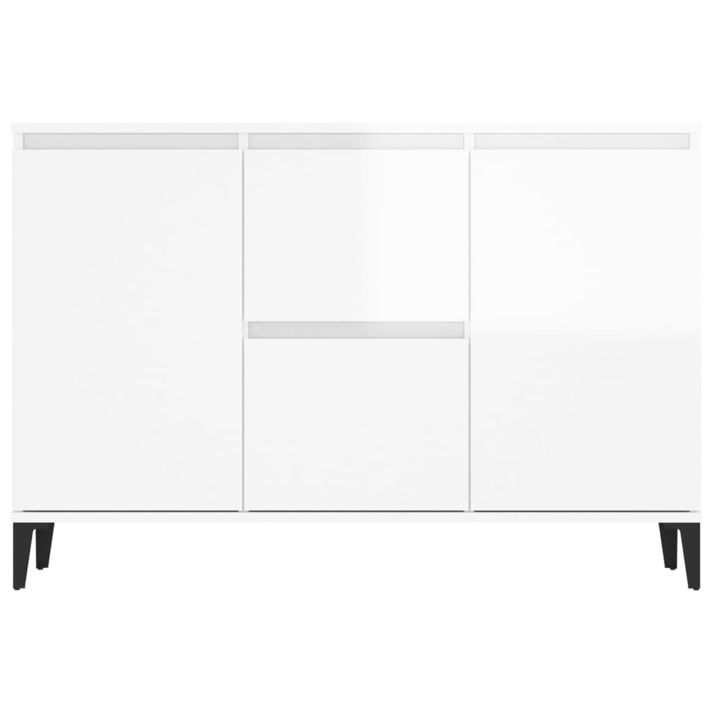  Sideboard Hochglanz-Weiß 104x35x70 cm Holzwerkstoff