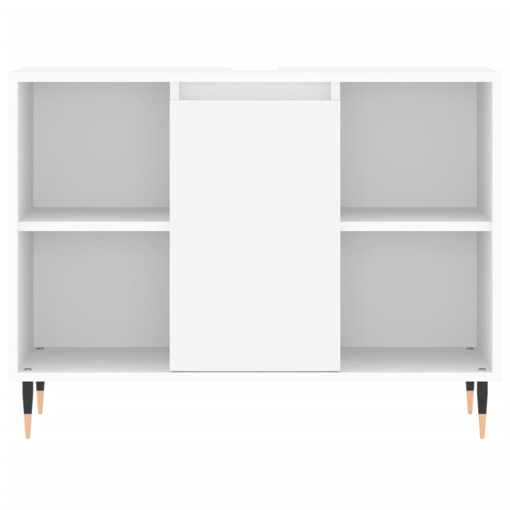  3-tlg. Badmöbel-Set Weiß Holzwerkstoff