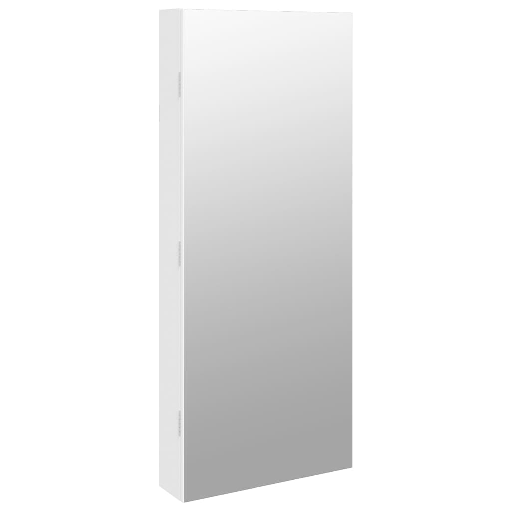  Spiegel-Schmuckschrank mit LED-Beleuchtung Wandmontage Weiß