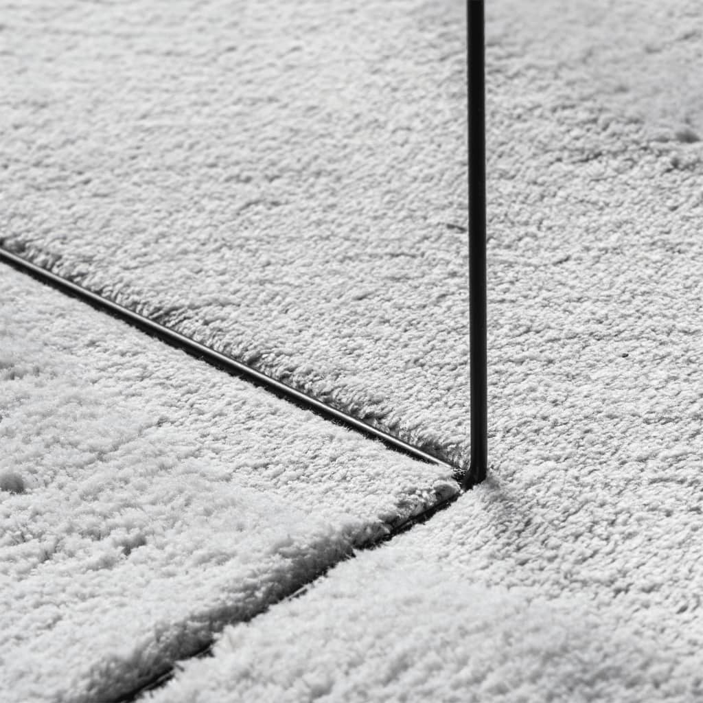  Teppich HUARTE Kurzflor Weich und Waschbar Grau 80x250 cm