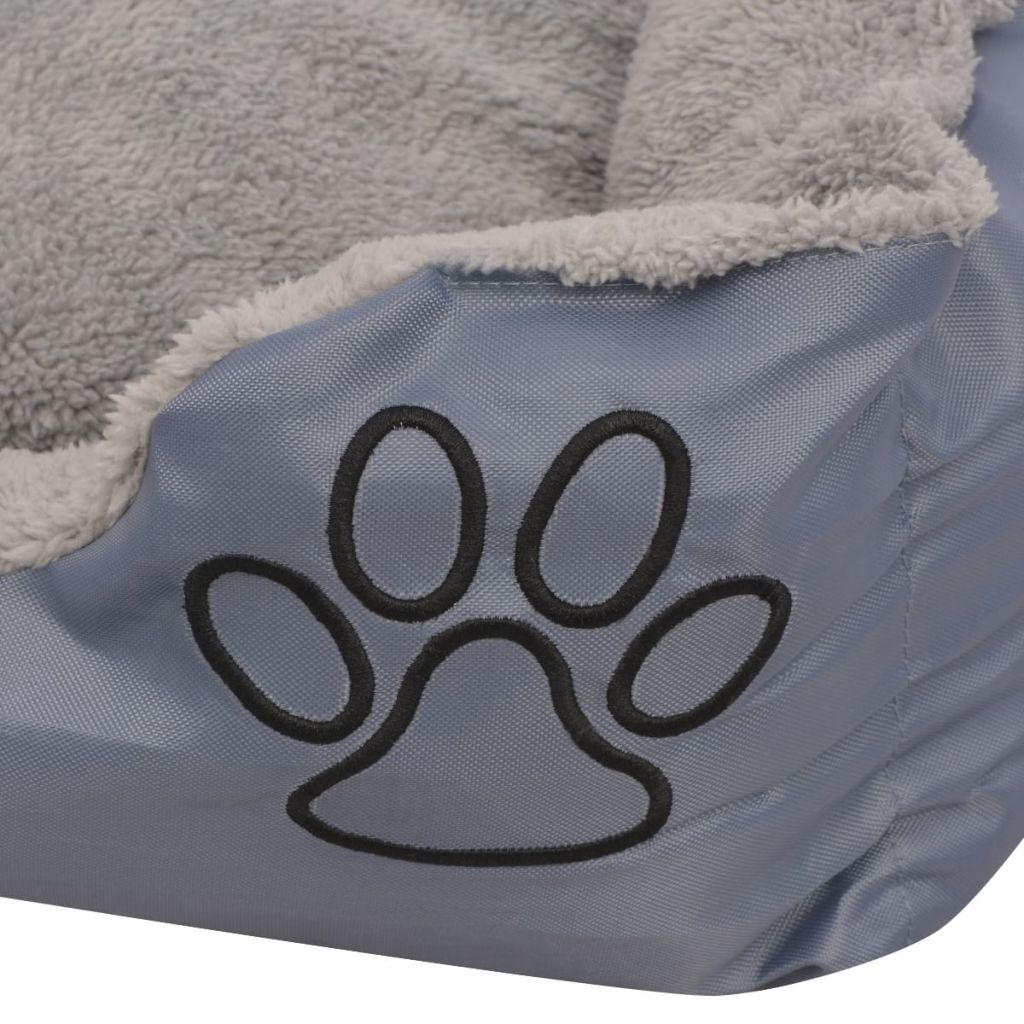  Hundebett mit gepolstertem Kissen Größe L Grau