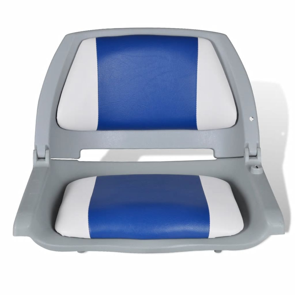  Bootssitz Klappbar Mit Polsterung in Blau-Weiß 41x51x48 cm