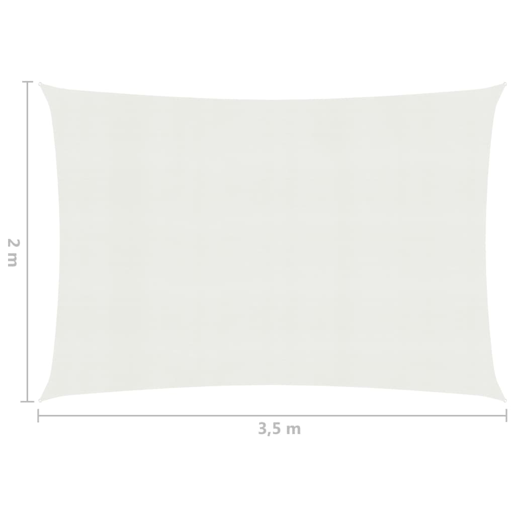  Sonnensegel 160 g/m² Weiß 2x3,5 m HDPE