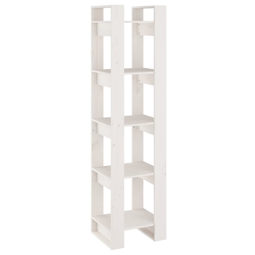  Bücherregal/Raumteiler Weiß 41x35x160 cm Massivholz Kiefer
