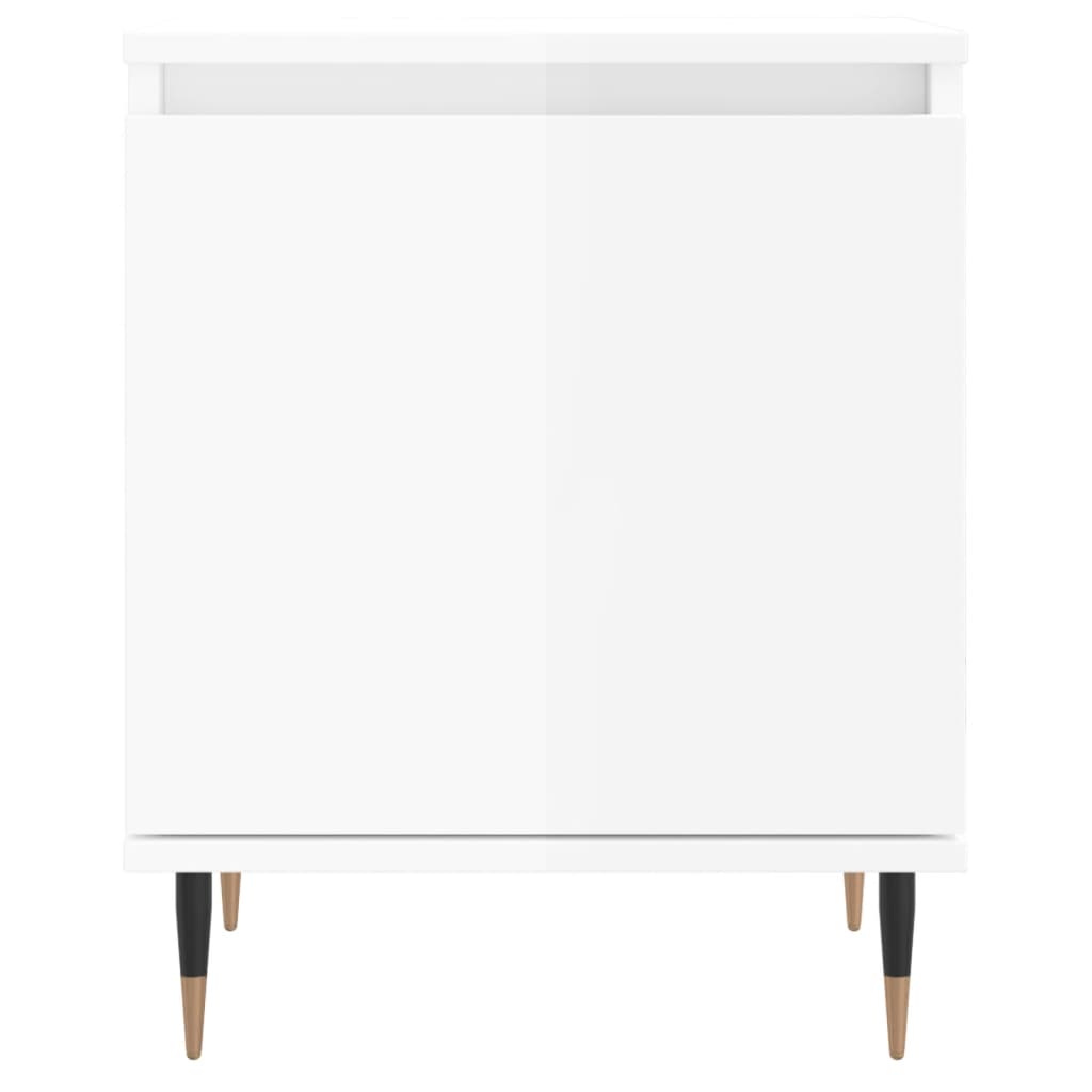 Nachttisch Hochglanz-Weiß 40x30x50 cm Holzwerkstoff