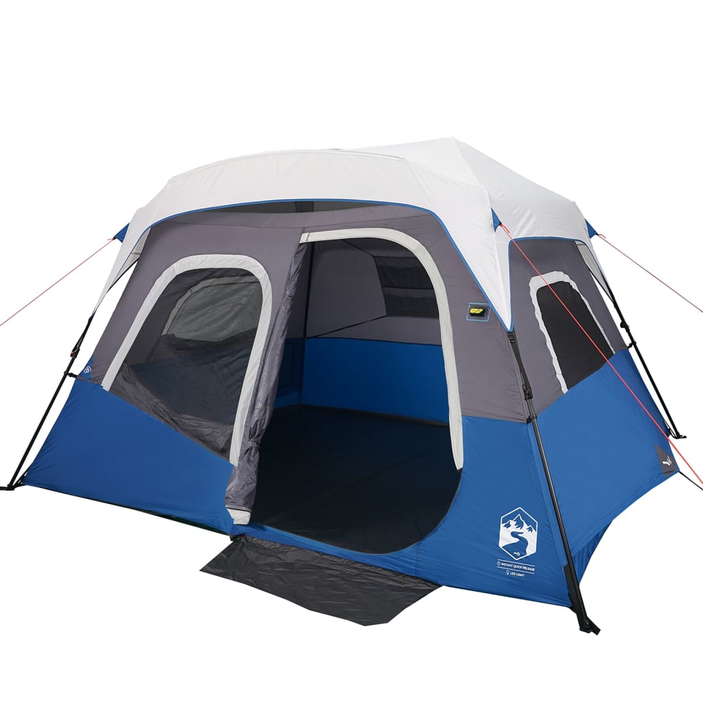  Campingzelt mit LED 6 Personen Blau