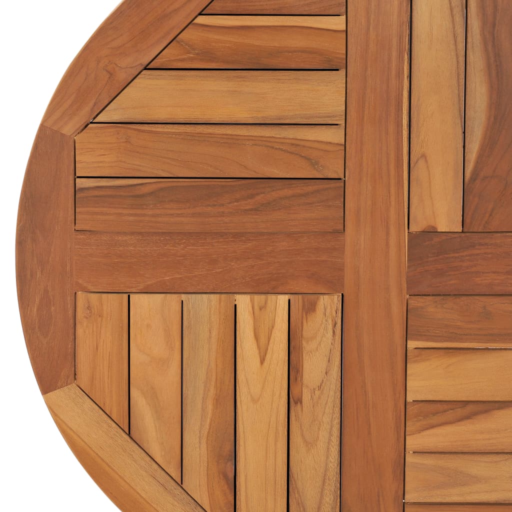  Tischplatte Massivholz Teak Rund 2,5 cm 70 cm