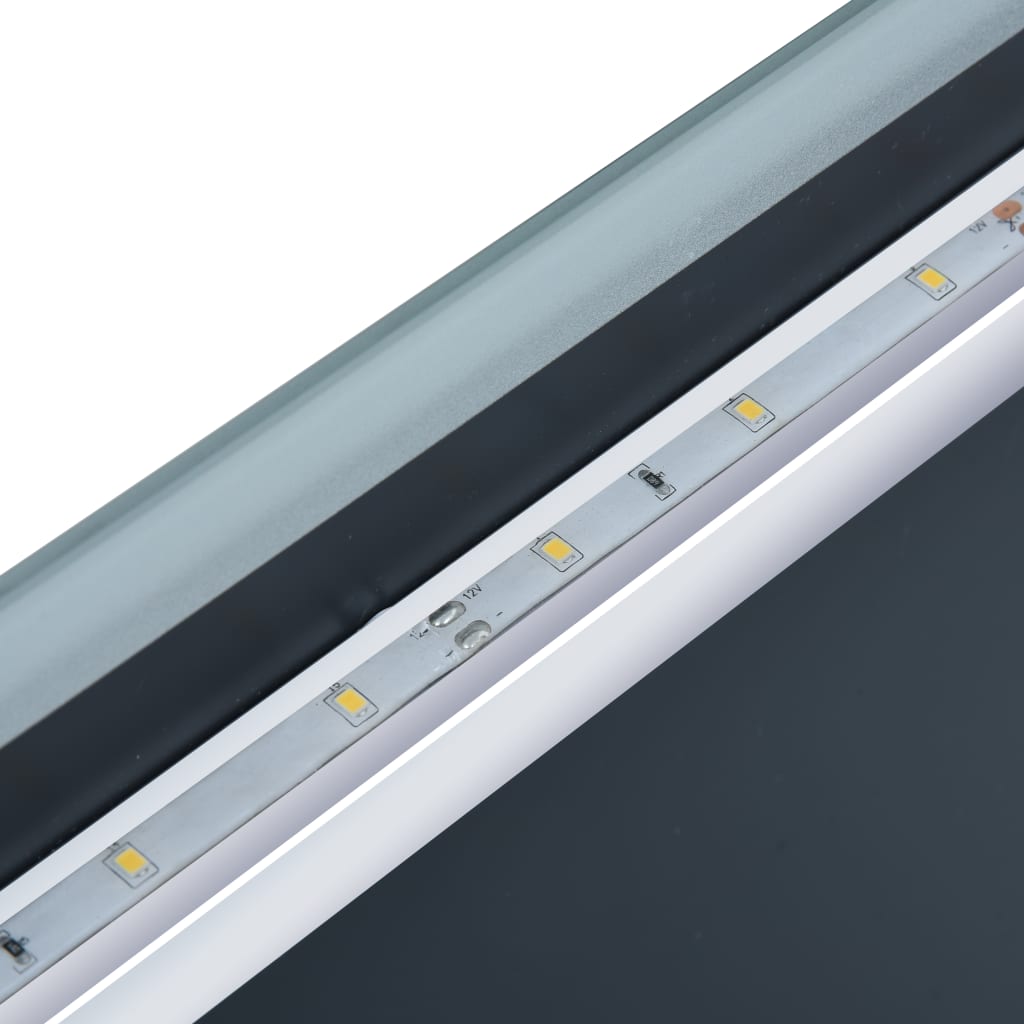  LED-Badspiegel mit Berührungssensor und Zeitanzeige 100x60 cm