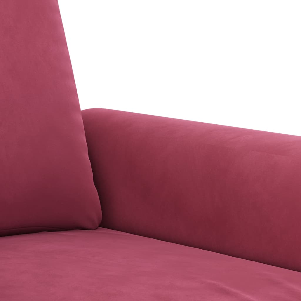  3-Sitzer-Sofa Weinrot 180 cm Samt