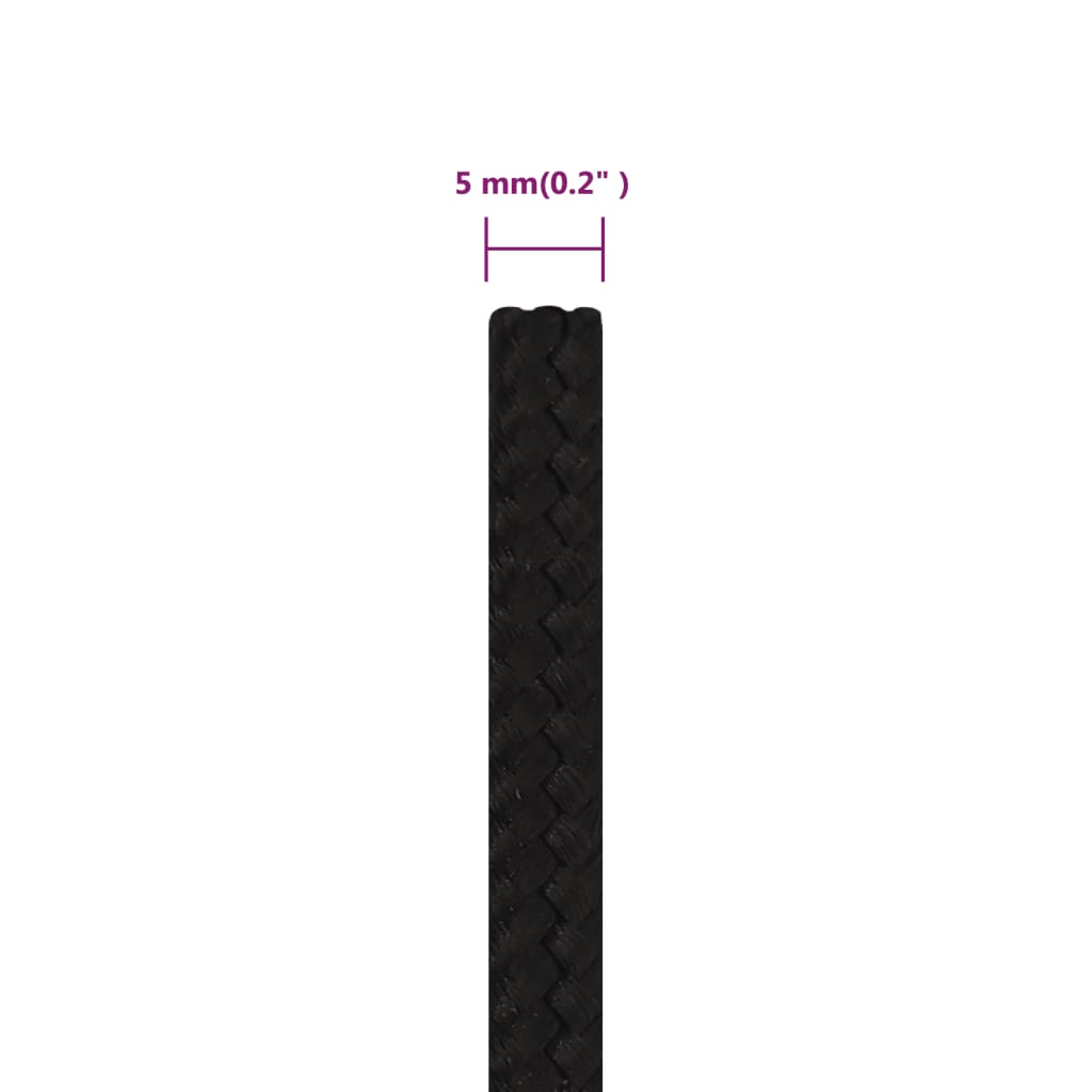  Arbeitsseil Schwarz 5 mm 25 m Polyester