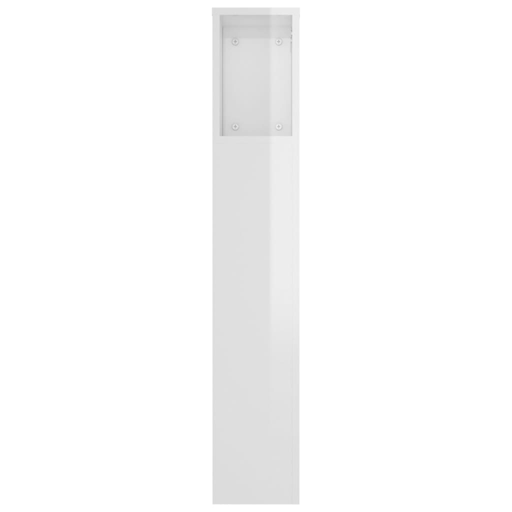  Kopfteil mit Ablagen Hochglanz-Weiß 180x18,5x104,5 cm
