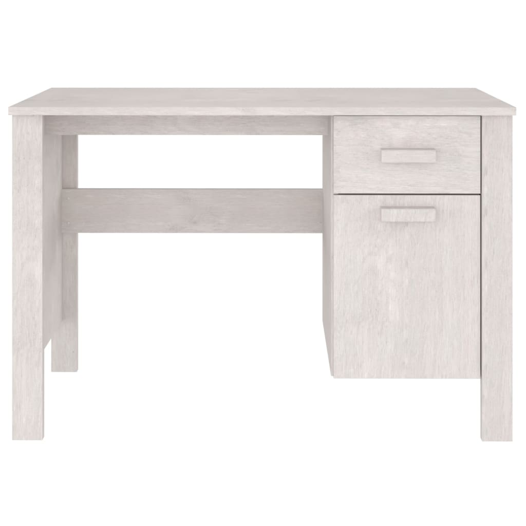  Schreibtisch HAMAR Weiß 113x50x75 cm Massivholz Kiefer