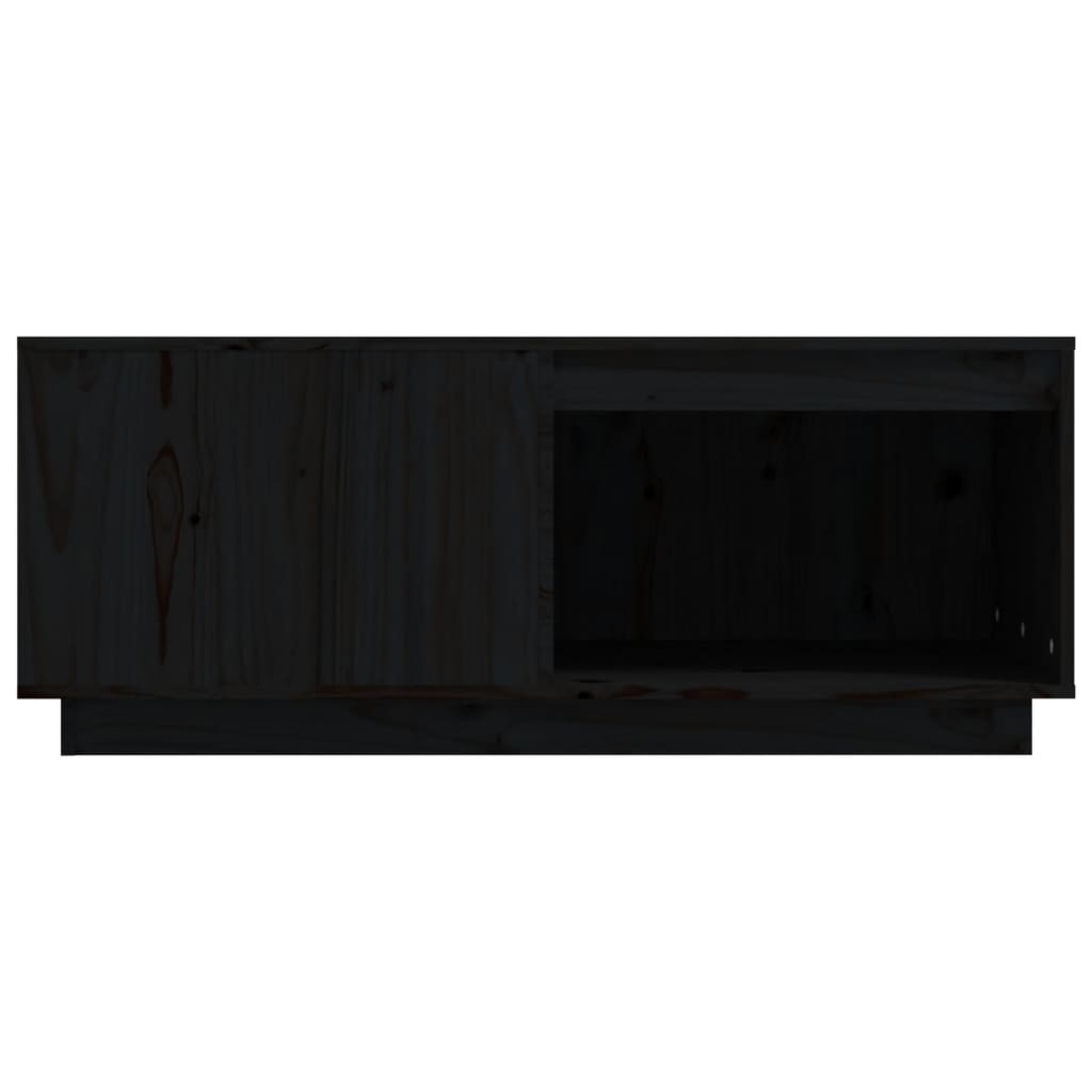  Couchtisch Schwarz 100x101x40,5 cm Massivholz Kiefer