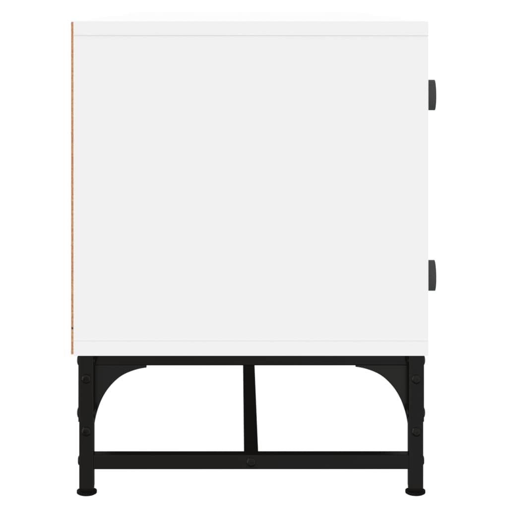  TV-Schrank mit Glastüren Weiß 102x37x50 cm
