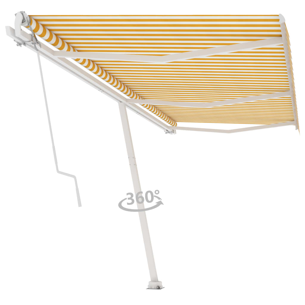  Standmarkise Automatisch 600x350 cm Gelb/Weiß