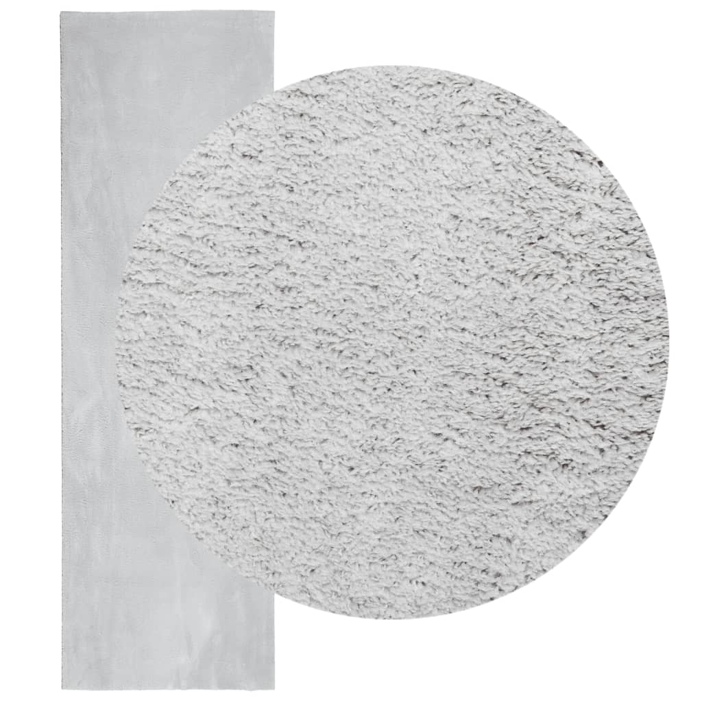  Teppich HUARTE Kurzflor Weich und Waschbar Grau 80x250 cm