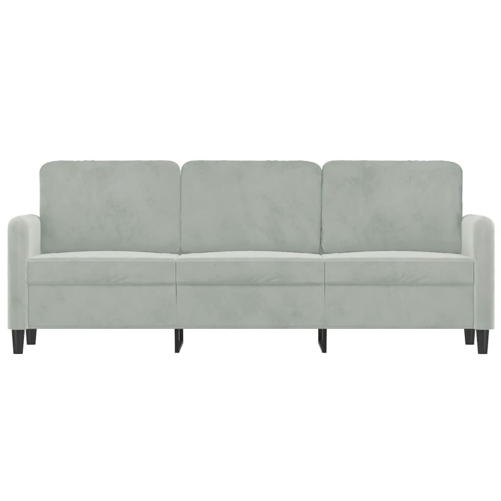  3-Sitzer-Sofa Hellgrau 180 cm Samt