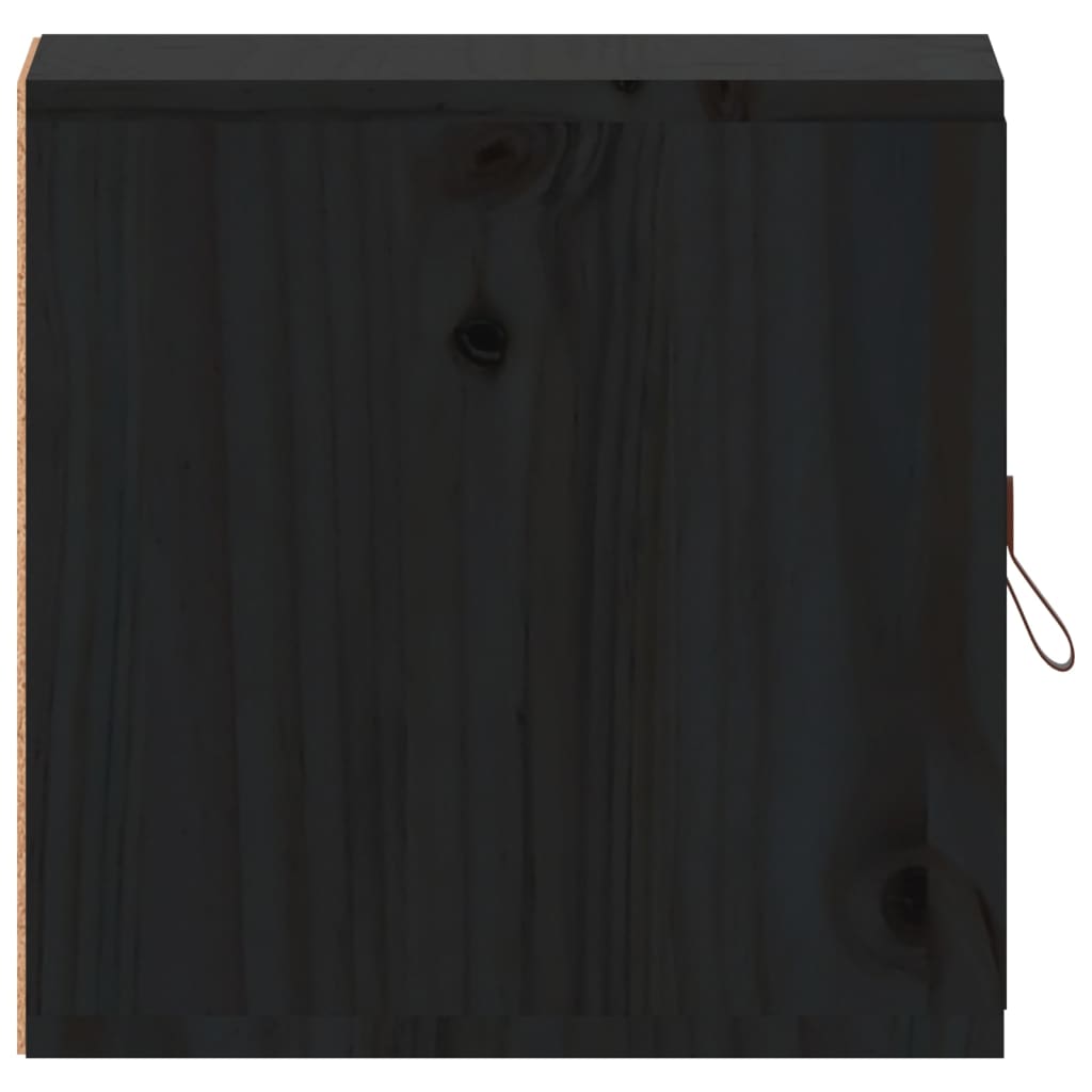  Wandschränke 2 Stk. Schwarz 31,5x30x30 cm Massivholz Kiefer