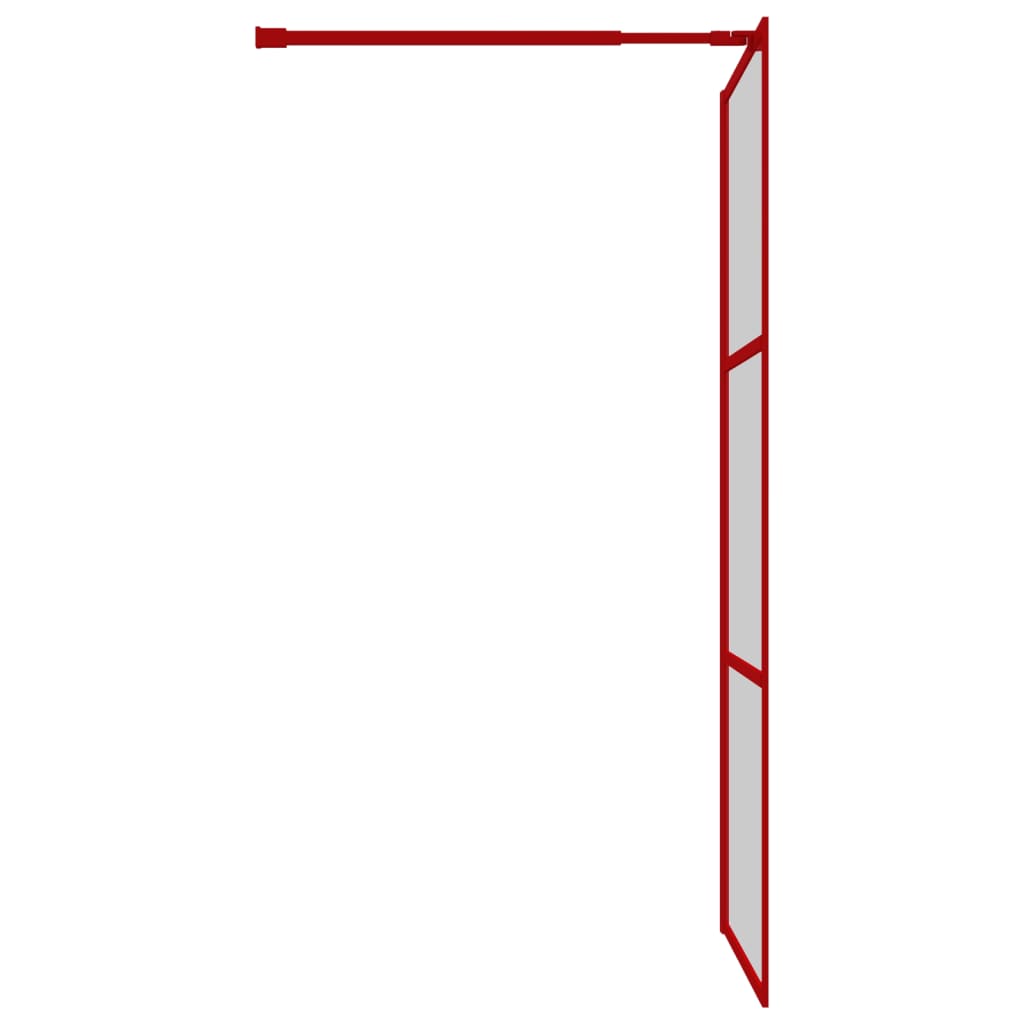  Duschwand für Begehbare Dusche mit ESG Klarglas Rot 115x195 cm