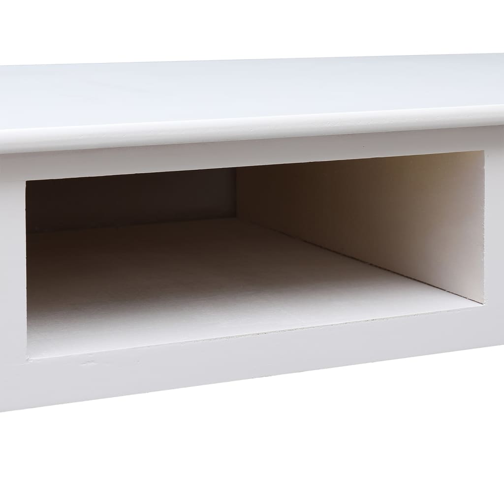  Schreibtisch Weiß 108x45x76 cm Massivholz Paulownia