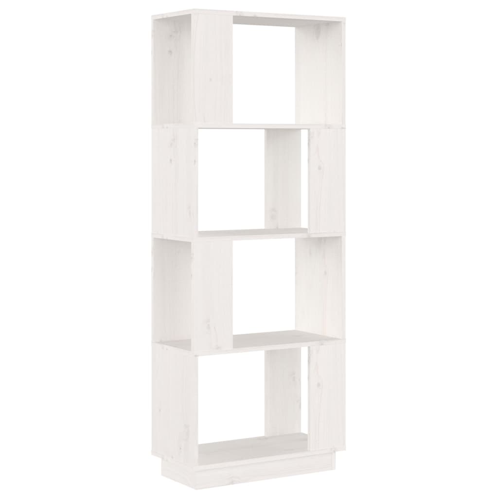  Bücherregal/Raumteiler Weiß 51x25x132 cm Massivholz Kiefer