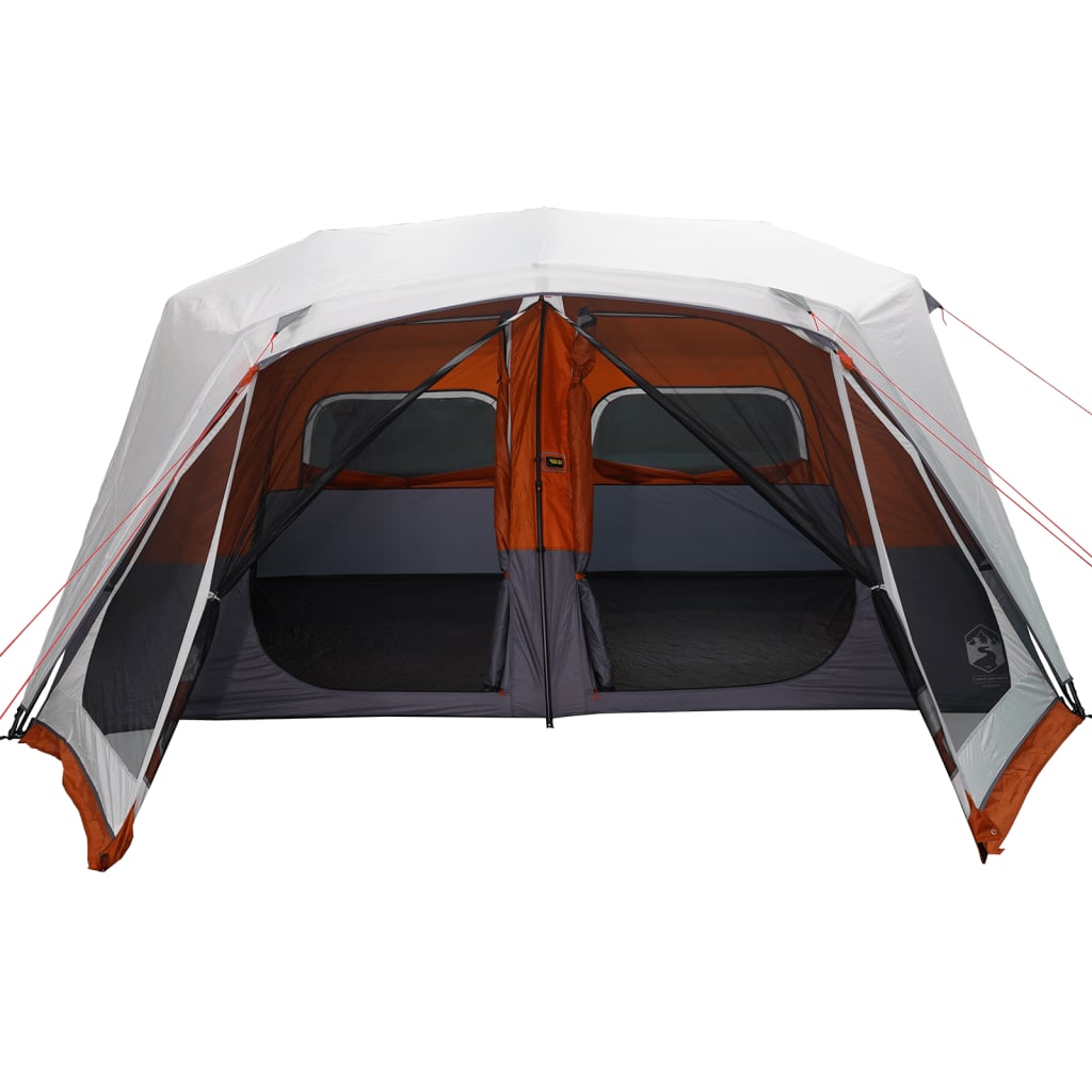  Campingzelt mit LED 10 Personen Grau und Orange