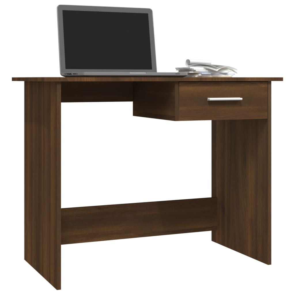  Schreibtisch Braun Eichen-Optik 100x50x76 cm Holzwerkstoff