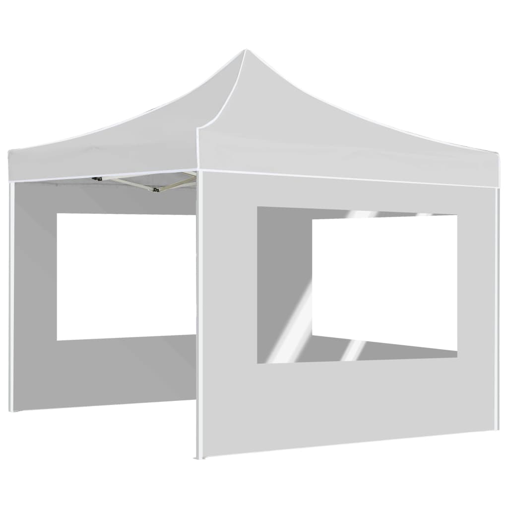  Profi-Partyzelt Faltbar mit Wänden Aluminium 3×3m Weiß
